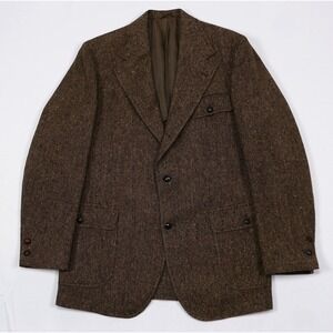 VTG Tweed Wool Norfolk Sport Coat Jacket Mens 42R Action Back USA Made 1960s